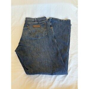 Wrangler Retro Jeans Mens 38x32 Slim Straight Medium Wash Cowboy Rodeo Stretch